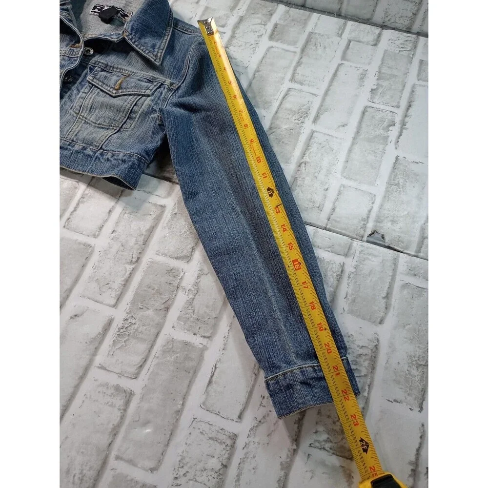 R4R Jeans  Jacket Medium Wash Girl Jean Crop Jacket Sz M